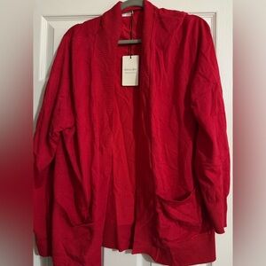 NWT Danube Red Cardigan With Pockets Size 3XL